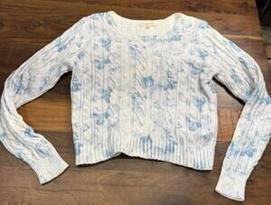 Love Shack Women's Floral Print Sweater Size S Long Sleeve Crew Neck Pullover